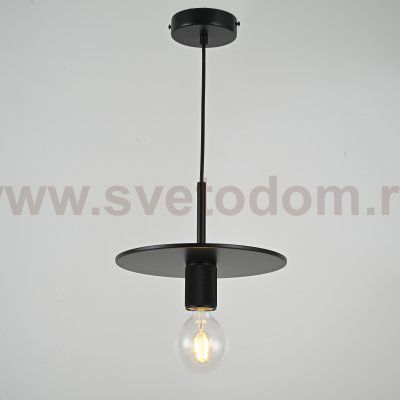 Подвесной светильник RH Utilitaire Disk Shade Pendant Black ImperiumLoft 123642-22