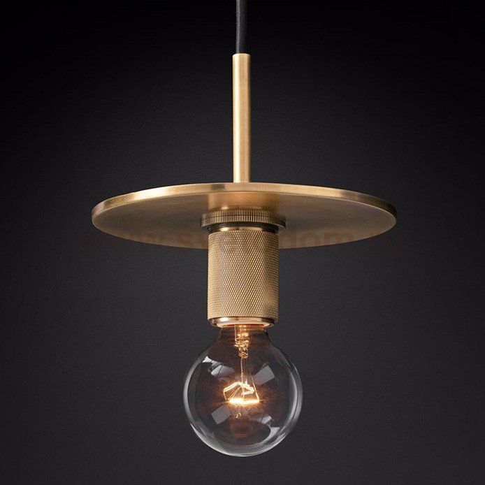 Подвесной светильник RH Utilitaire Disk Shade Pendant Brass ImperiumLoft 123643-22