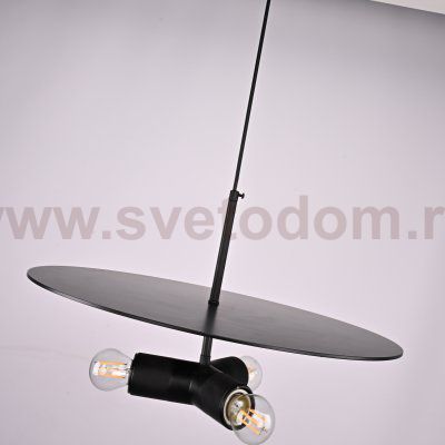 Люстра RH Utilitaire Disk Triple Pendant Black ImperiumLoft 123645-22
