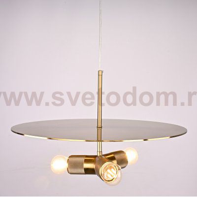 Люстра RH Utilitaire Disk Triple Pendant Brass ImperiumLoft 123646-22