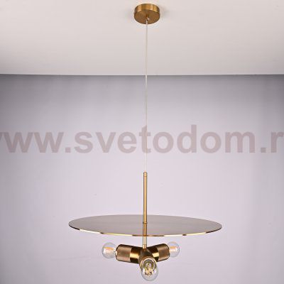 Люстра RH Utilitaire Disk Triple Pendant Brass ImperiumLoft 123646-22