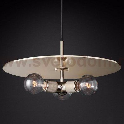 Люстра RH Utilitaire Disk Triple Pendant Silver ImperiumLoft 123647-22
