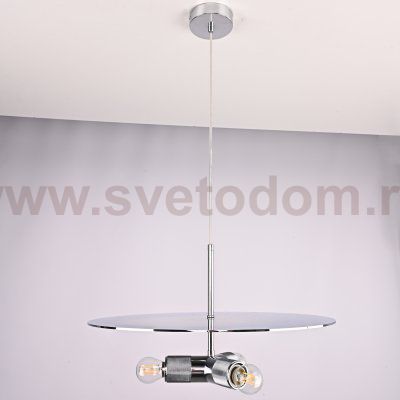Люстра RH Utilitaire Disk Triple Pendant Silver ImperiumLoft 123647-22