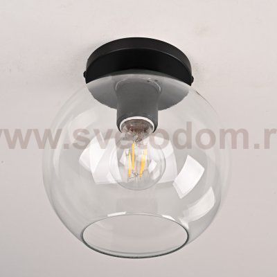 Потолочный светильник RH Utilitaire Globe  Shade Flushmount Black ImperiumLoft 123673-22