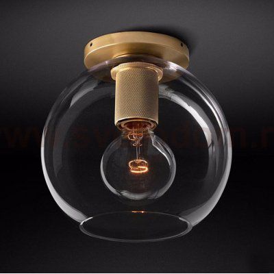 Потолочный светильник RH Utilitaire Globe Shade Flushmount Brass ImperiumLoft 123675-22