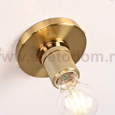 Потолочный светильник RH Utilitaire Socket Flushmount Brass ImperiumLoft 123677-22