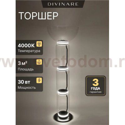 Торшер напольный Divinare 1242/06 PN-30 TRUMPET
