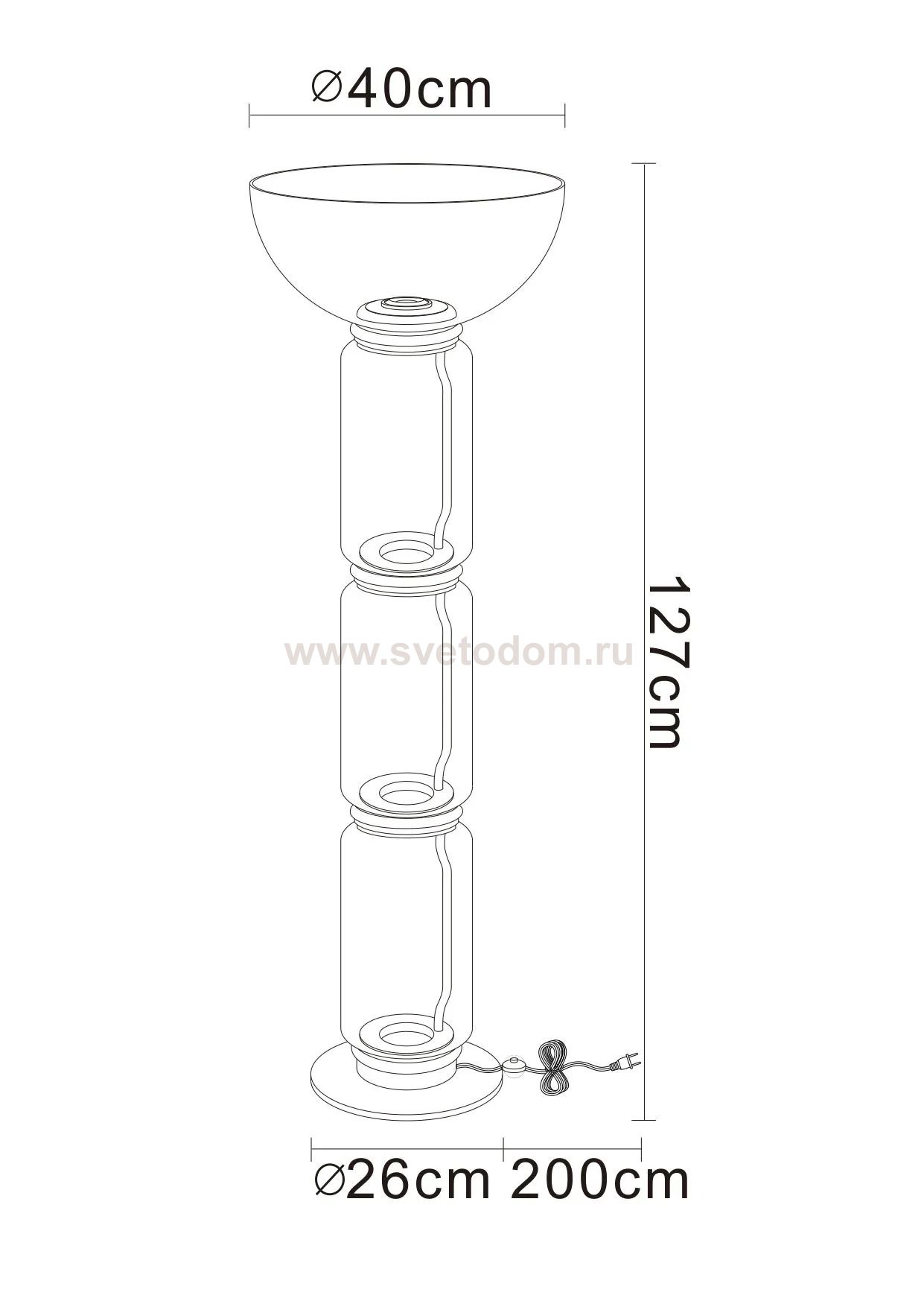 Торшер напольный Divinare 1242/06 PN-30 TRUMPET