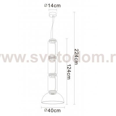 Светильник подвесной Divinare 1242/06 SP-30 TRUMPET