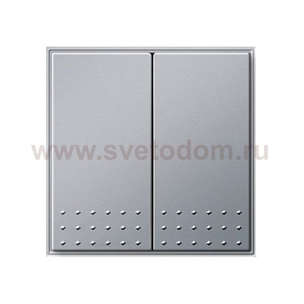 Gira TX-44 Алюминий Выключатель 2-клавишный нажимной (клавиши с самовозвратом) (G12565)