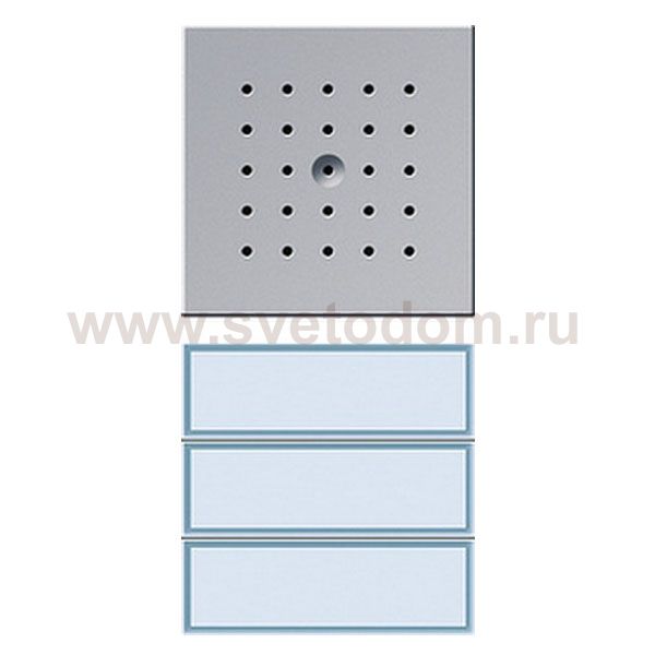 Gira TX-44 Алюминий Вызывная станция (аудио) для скрытого монтажа, на 3 абонента, белая подсветка (G126165)