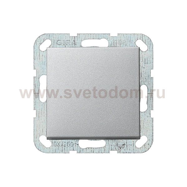 Gira S-55 Алюминий Переключатель 1-клав нажимной в сборе с клавишей (клавиша с самовозвратом) (G12626)