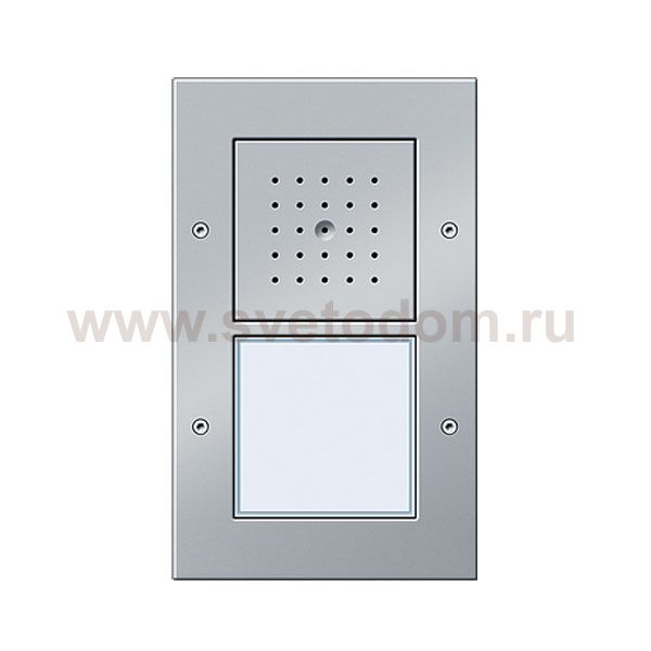 Gira TX-44 Алюминий Вызывная станция (аудио) наружного монтажа, на 1 абонента, белая подсветка (G126665)