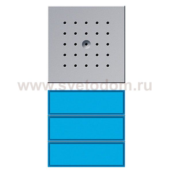 Gira TX-44 Алюминий Вызывная станция (аудио) для скрытого монтажа, на 3 абонента, синяя подсветка (G127265)