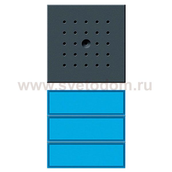 Gira TX-44 Антрацит Вызывная станция (аудио) для скрытого монтажа, на 3 абонента, синяя подсветка (G127267)