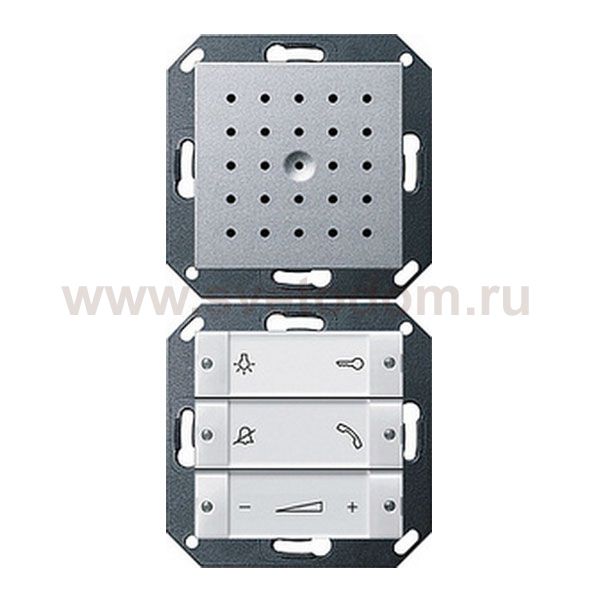 Gira S-55 Алюминий Внутренняя квартирная станция (аудио) скрытого монтажа hand free прозр клавиши (G1280126)