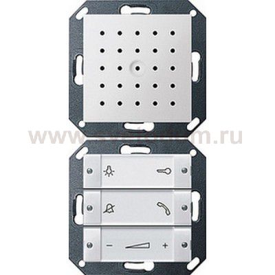 Gira S-55 Бел Внутренняя квартирная станция (аудио) скрытого монтажа hand free прозр клавиши (G1280127)