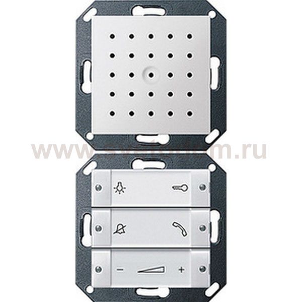 Gira S-55 Бел Внутренняя квартирная станция (аудио) скрытого монтажа hand free прозр клавиши (G1280127)
