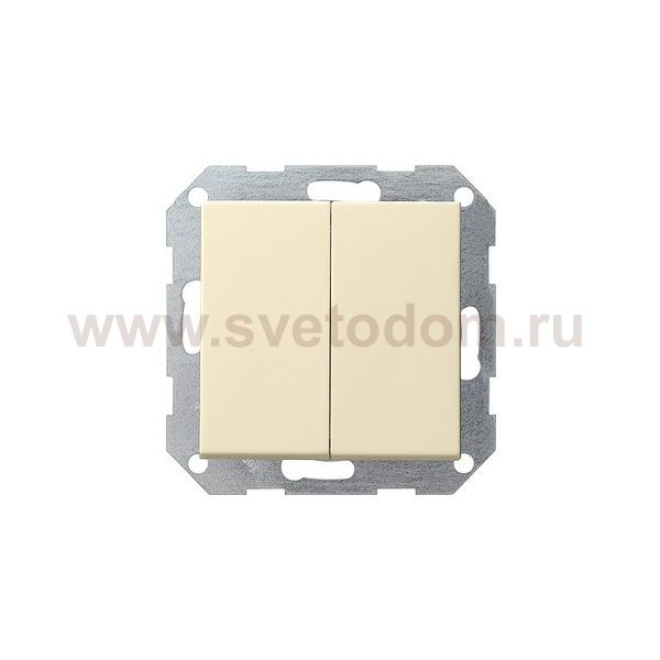 Gira S-55 Крем глянц Переключатель 2-клавишный самовозвратный (G12801)