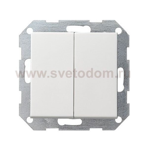 Gira S-55 Бел глянц Переключатель 2-клавишный самовозвратный (G12803)