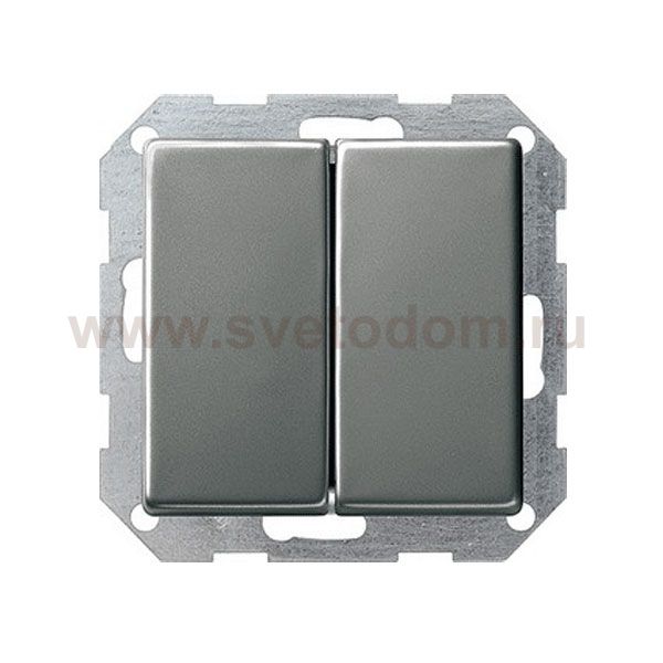 Gira E22 Сталь Переключатель 2-клавишный кнопочный (G12820)