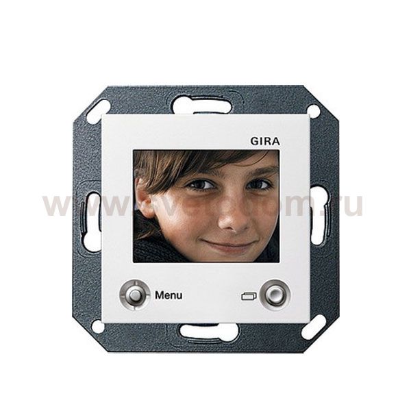 Gira S-55 Бел глянц ЖКИ-дисплей цветной для внутренней квартирной станции скрытого монтажа (G128603)