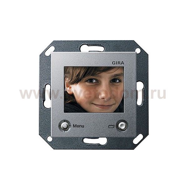 Gira S-55 Алюминий ЖКИ-дисплей цветной для внутренней квартирной станции скрытого монтажа (G128626)