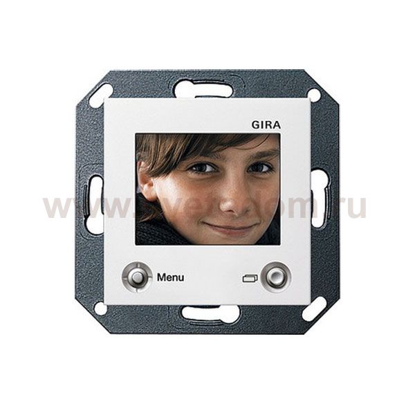 Gira S-55 Бел ЖКИ-дисплей цветной для внутренней квартирной станции скрытого монтажа (G128627)