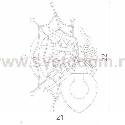 Светильник бра паутина с пауком Divinare 1308/02 AP-1 RAGNO