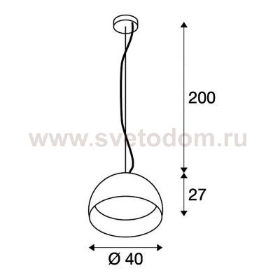 133887 SLV BELA 40 светильник подвесной с LED 24Вт, 3000К, 1350лм, черный/ золотой