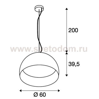 133897 SLV BELA 60 светильник подвесной с LED 31Вт, 3000К, 1850лм, черный/ золотой