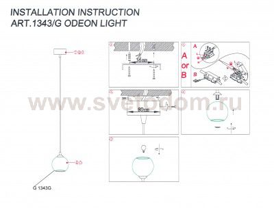 Подвесной светильник Odeon light 1343/G ERUCA