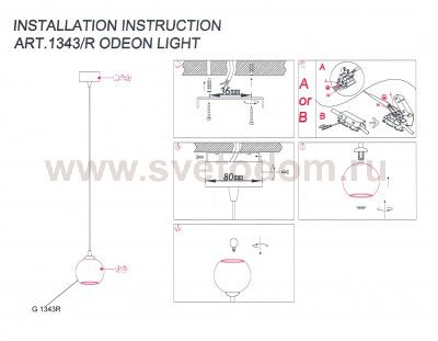 Подвесной светильник Odeon light 1343/R ERUCA