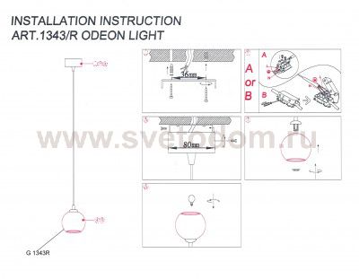 Подвесной светильник Odeon light 1343/R ERUCA