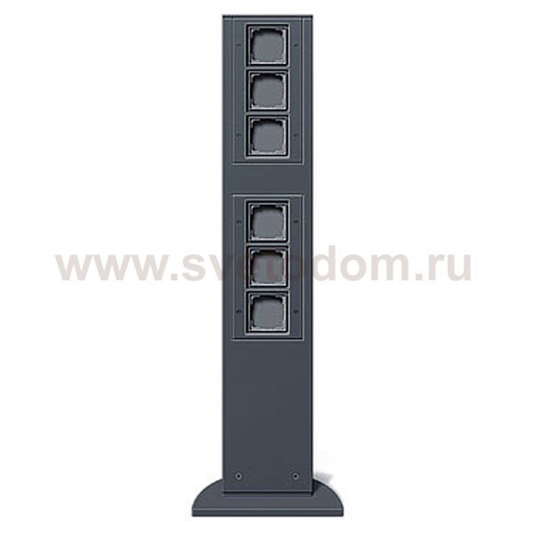 Gira Алюминий Энергетическая стойка с 6-тью гнездами, h=769mm (G135126)