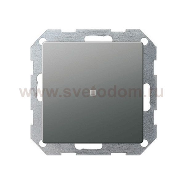 Gira E22 Сталь Выключатель 1-клавишный с подсветкой (G13620)