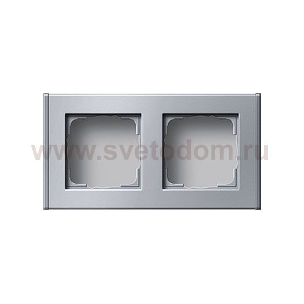 Gira Алюминий Профиль 55 с фронтальным вводом канала, двухместный (G136226)