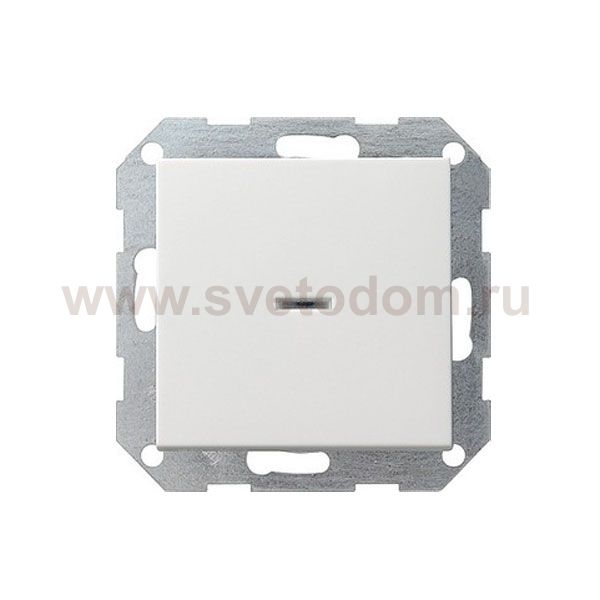 Gira S-55 Бел Переключатель 1-клав нажимной в сборе с клавишей(самовозврат)контрольн подсв (G13627)
