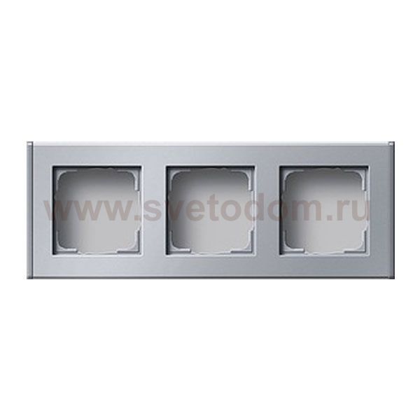 Gira Алюминий Профиль 55 с фронтальным вводом канала, трехместный (G136326)