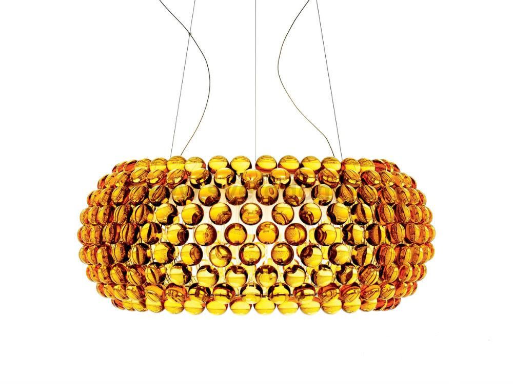 Подвесной светильник Foscarini CABOCHE большой желтое золото H. 5 m