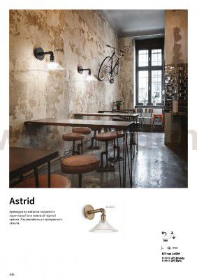 Светильник бра Ideal lux ASTRID AP1 NERO (139951)