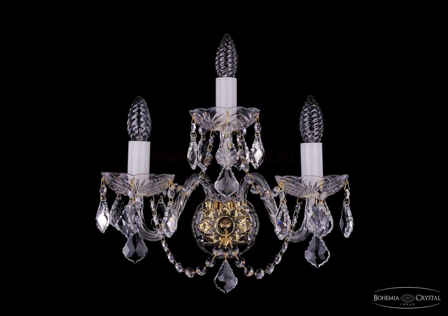 Светильник настенный бра Bohemia Ivele 1400/3/Big/G/Leafs