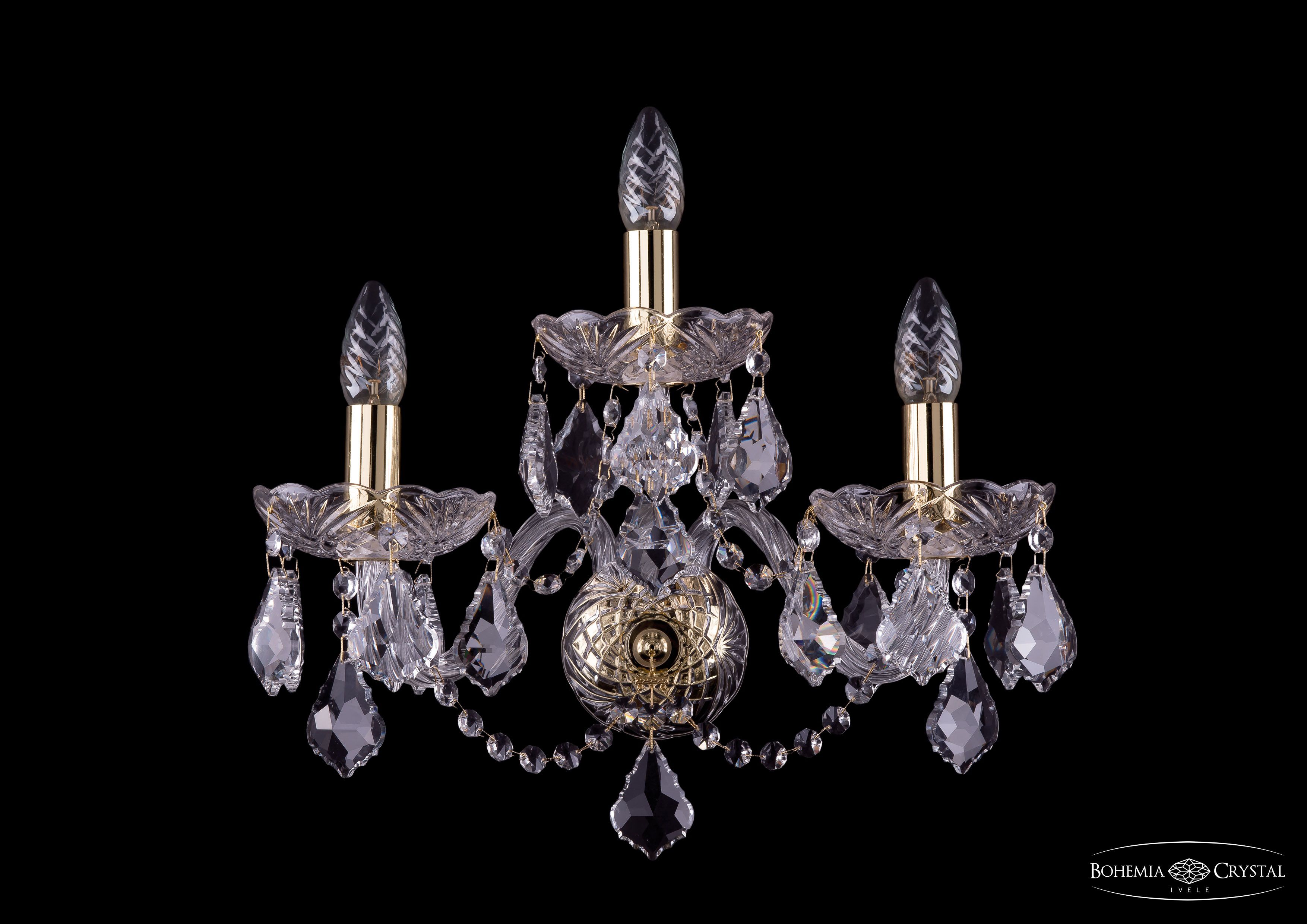 Светильник настенный бра Bohemia Ivele 1400/3/165/G/Leafs