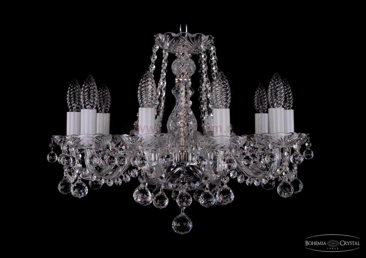 Люстра хрустальная Bohemia Ivele 1402/10/160/Ni/Balls