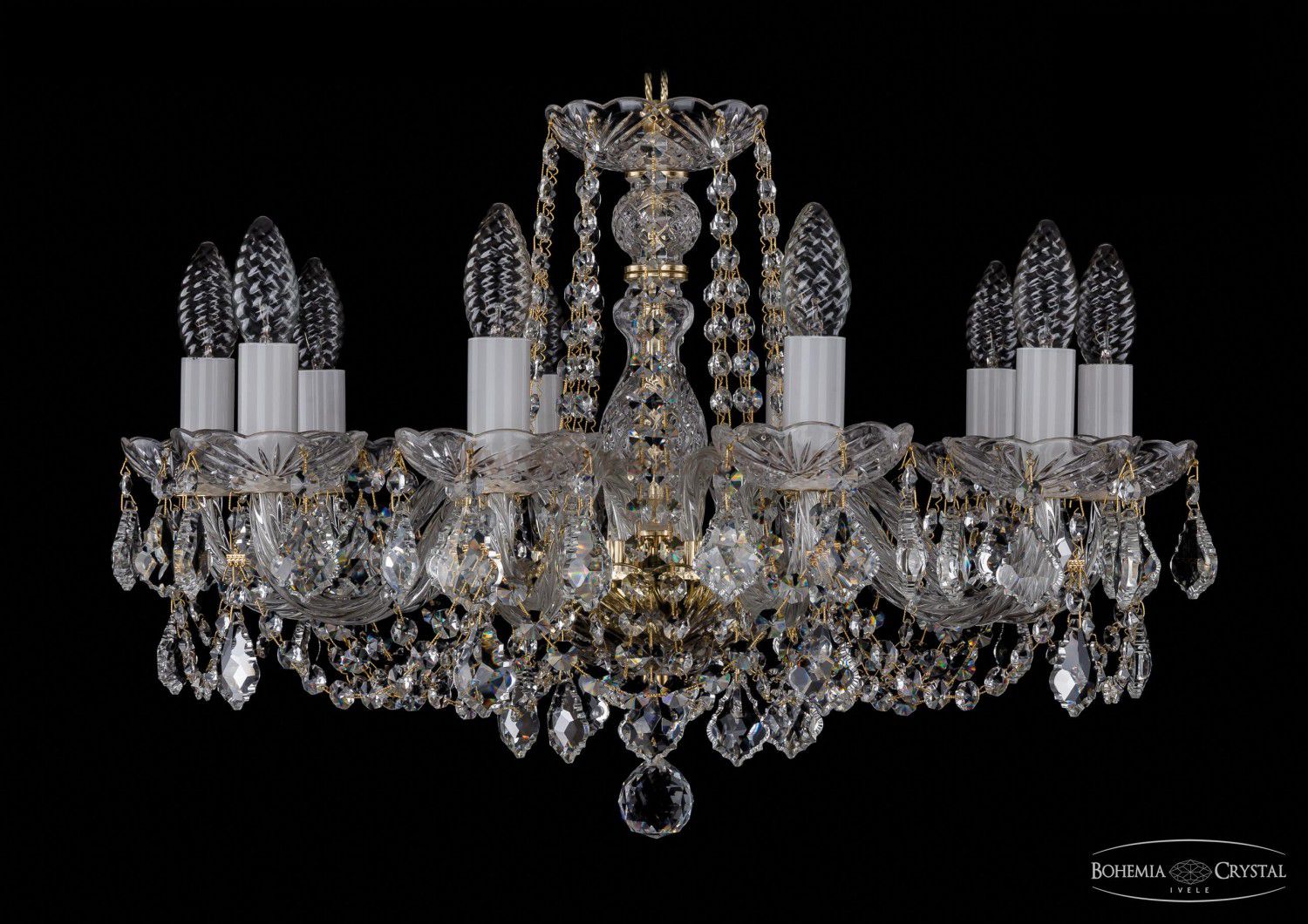 Люстра хрустальная Bohemia Ivele 1402/10/195/G/Leafs