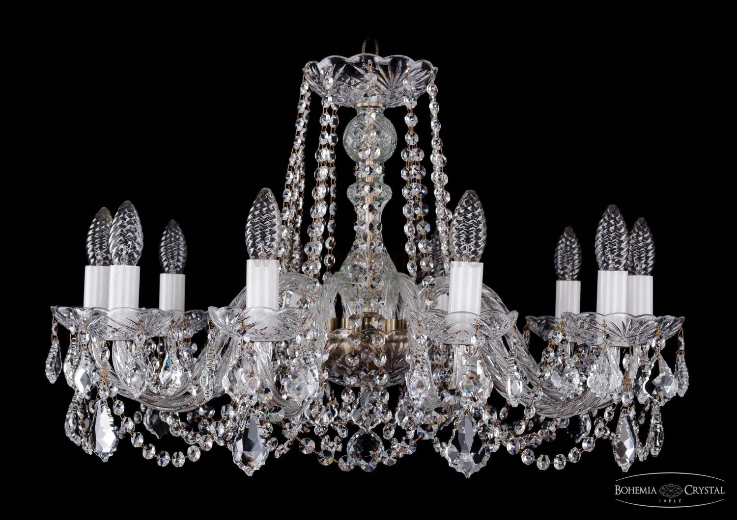 Люстра хрустальная Bohemia Ivele 1402/10/240/Pa/Leafs