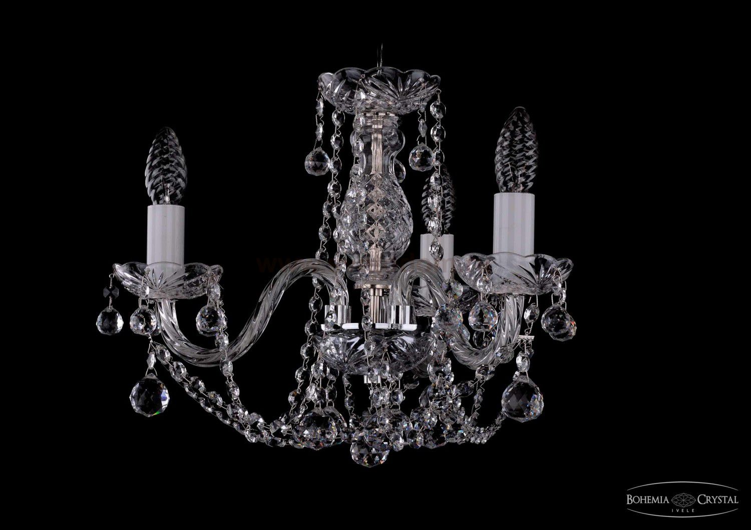 Люстра хрустальная Bohemia Ivele 1402/3/141/Ni/Balls