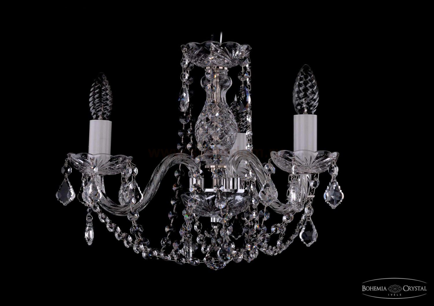Люстра хрустальная Bohemia Ivele 1402/3/141/Ni/Leafs