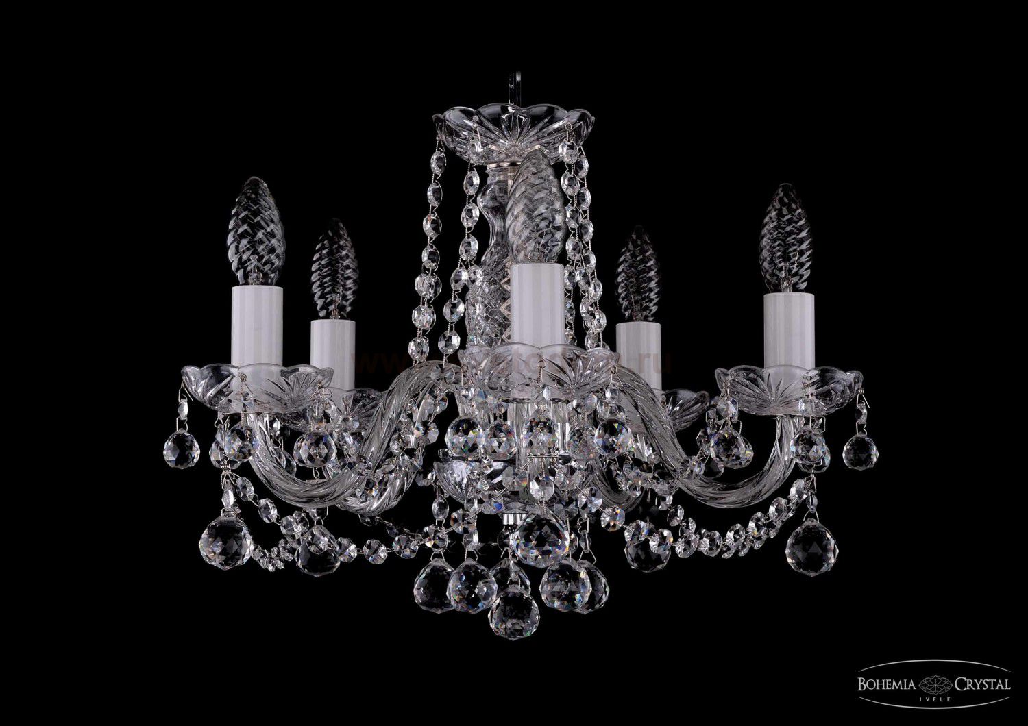 Люстра хрустальная Bohemia Ivele 1402/5/141/Ni/Balls