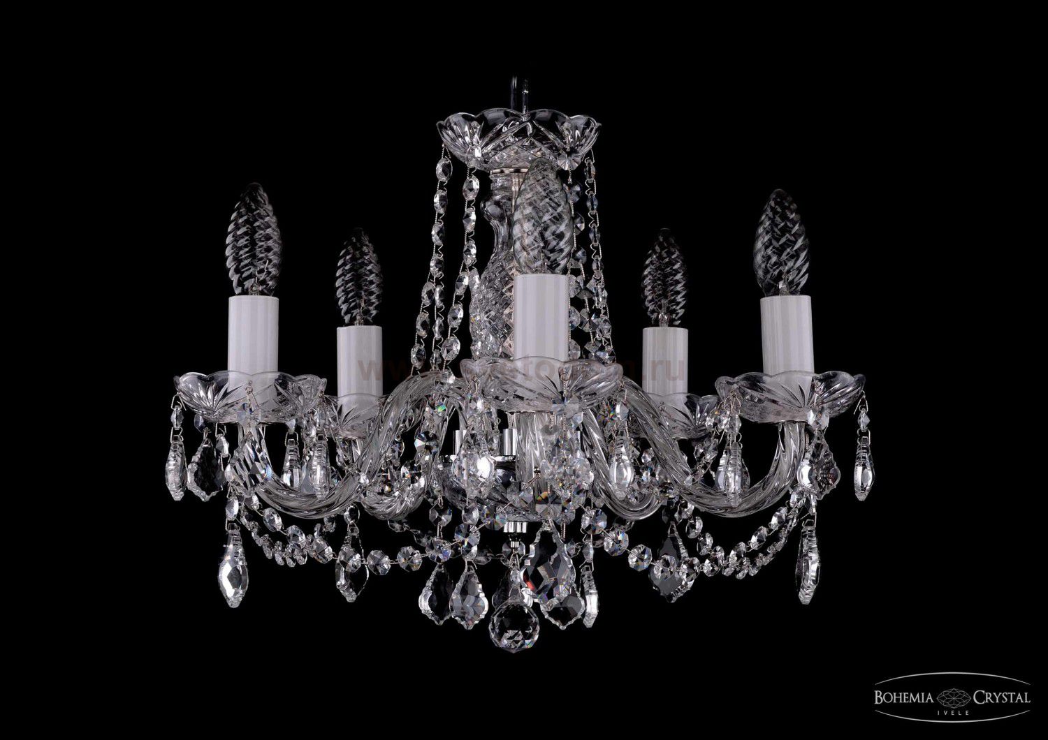 Люстра хрустальная Bohemia Ivele 1402/5/141/Ni/Leafs